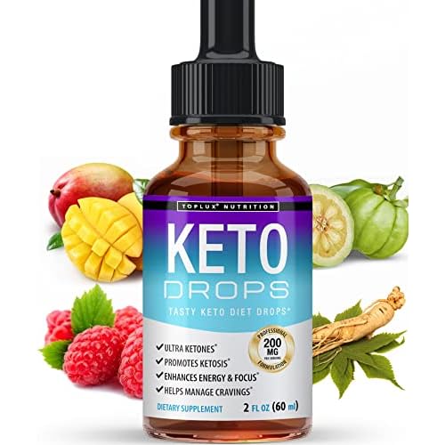 Keto Diet Drops Weight Loss Ketogenic Supplement - Premium Fat Burner Formula to Boost Metabolism, Suppress Appetite & Cravings, Better Absorption Liquid, Garcinia Cambogia, Effective for Men & Women