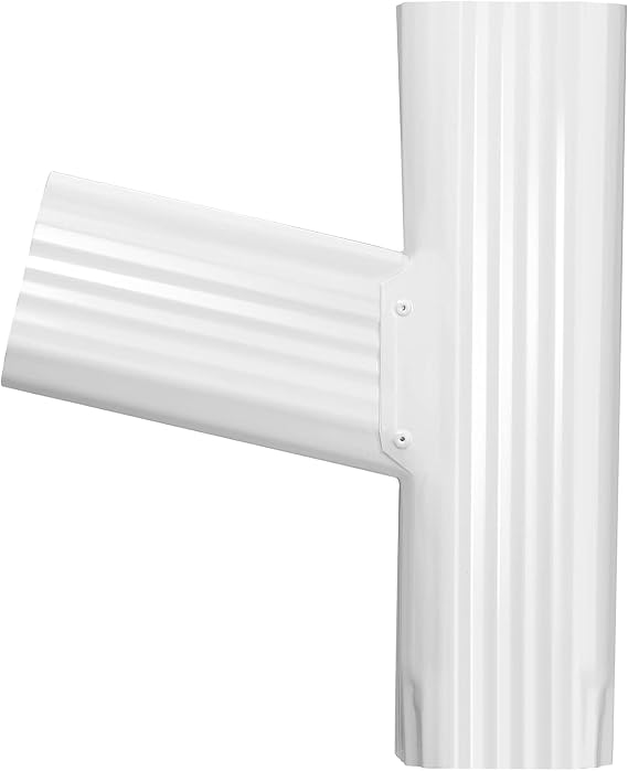VYH Gutter Downspout Y Connector 2x3 Standard Left High Gloss White