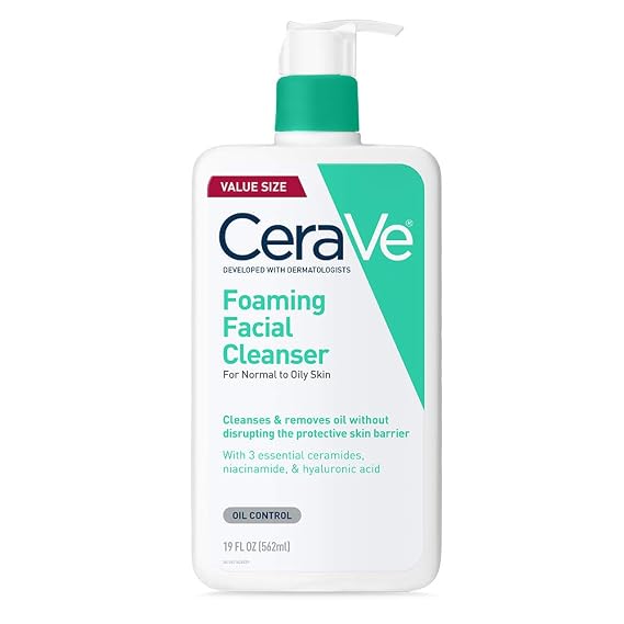CeraVe Foaming Facial Cleanser, Face Wash for Oily Skin, 19oz