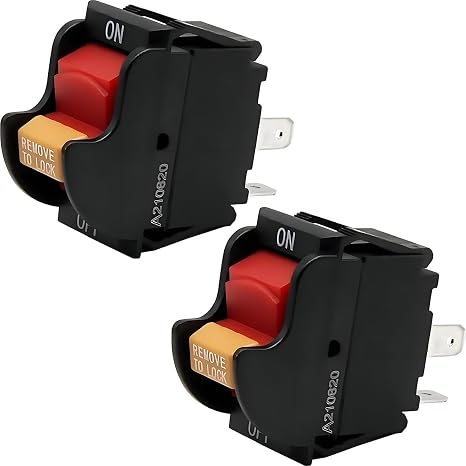 2Pcs SW7B On-Off Toggle Switch 2 Prong for Delta, Aftermarket Replacement for Rigid/Ryobi 46023 for Delta/Porter Cable 489105-00 1343758 for Black & Decker Table Saws Drill Press Power Tool
