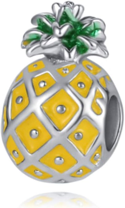 Enamel Golden Pineapple Bead for Bracelets
