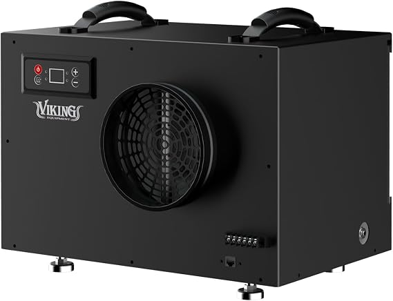 Viking BD-65 Commercial Dehumidifier, R32 Refrigerant, 65 PPD @ AHAM with Pump, 1300 Sq Ft for Basement, Warehouse, Crawl Space, Construction, Water Damage Restoration, Garage, Optional Remote Control