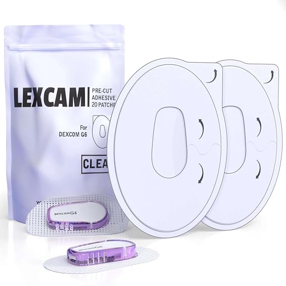 Lexcam Dexcom G6 Over Patches Waterproof 20 Pack, Hypoallergenic CGM Cover