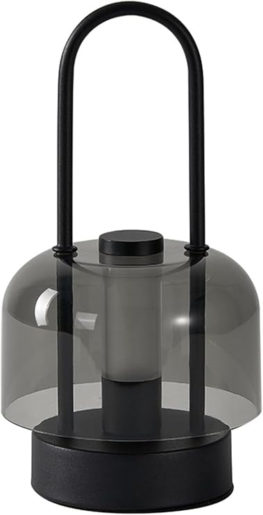 Portable Touch Table Lamp, Modern Dimmer Light,High BrightnessLED Source, for Bedroom, Office, Camping,Black(Black)