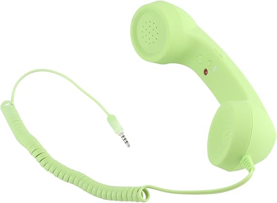 Handheld Phone Receiver for Cell Phone, Retro Telephone Handset 3.5mm Cell Phone Receiver Mic, Microphone Speaker Vintage Retro Telephone Handset for Smartphone