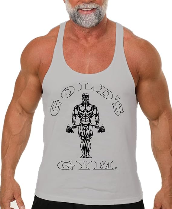 Gold's Gym Tank Top Stringer - Official Licensed ST-1 (S, Gray Heather)