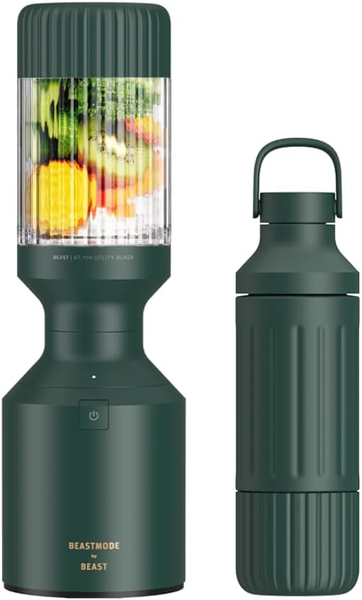 Beastmode by Beast Health Blender | Beast Health x Marshawn Lynch | Blend Smoothies and Shakes, Stainless Steel Bottle, 1200W (Forest Green)