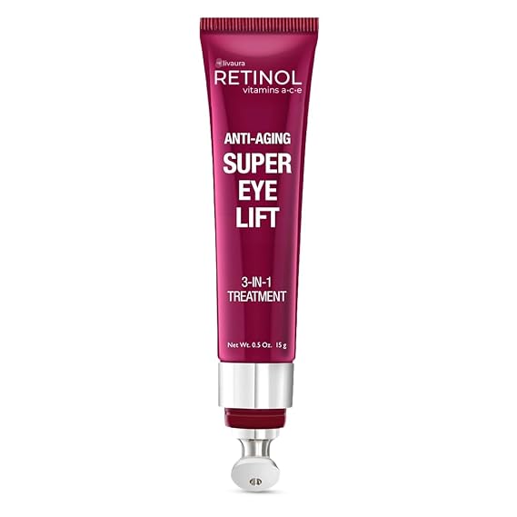 LIVAURA Retinol Super Eye Lift - Under Eye Cream for Dark Circles, Bags | Hydrating eye lift cream that firms and de-puffs under-eye bags, dark circles and fine lines - anti-aging treatment for women