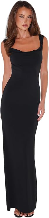 Tiger Mist Women's Morana Backless Maxi Dress with Cowl Neck and Sculpting Fit