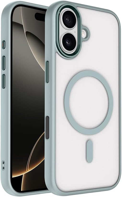 Case for Senon Apple iPhone 17 Zore Chrome M-safe Silicone Cover with Magsafe Compatible Charging Feature Grey