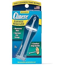 Clinere Ear Cleaner Earwax Remover Reusable Tool with Comfort Guide, Narrow Ear Scoop for Safely & Gently Cleaning Ear Canal at Home, Earwax Removal Cleaning Tool, Itchy Ears, Ear Wax Buildup, 1ct