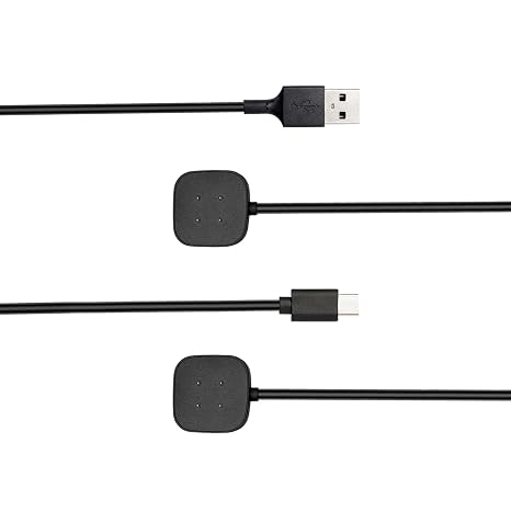2-Pack Charger for Fitbit Sense/Sense 2 / Versa 3 / Versa 4, Magnetic Replacement Charging Cable Compatible with Fitbit Sense 1/2, USB Charging Cord for Versa 3/4 Smart Watch 100cm / 3.3ft