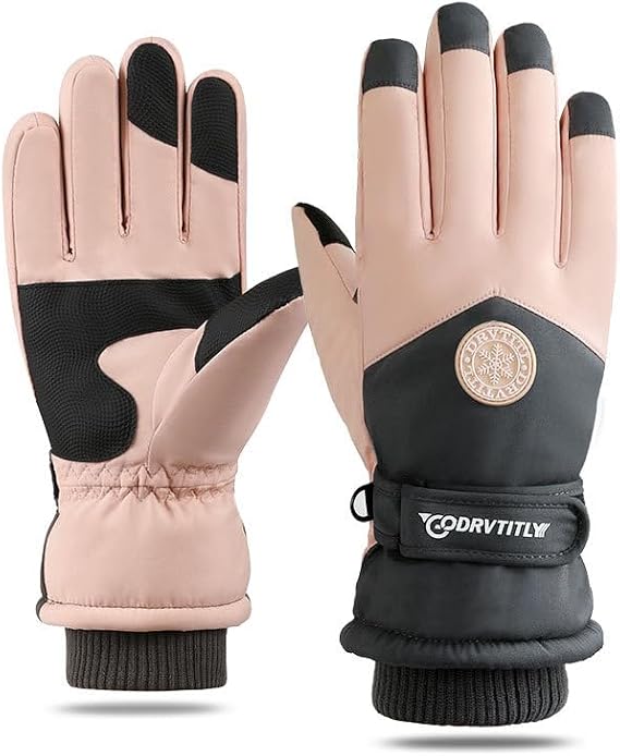 Winter Ski Gloves for Women - Windproof Thermal Ski Snowboard Gloves with Touchscreen for Cold Weather Outdoor