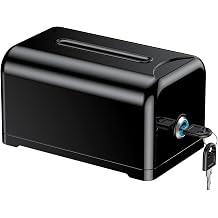 Uniclife Acrylic Donation Box for Fundraising, cash box, Suggestion Box with Slot and Lock, Desktop Ballot Box Tip Jar, Plastic Storage Container for Voting Comment Collection, 18.5 x 11.4 x 9.9 cm