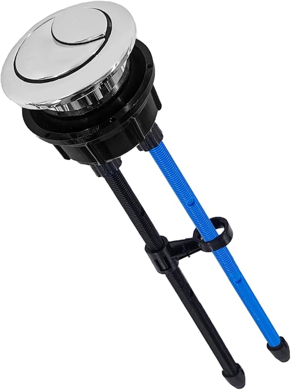 38mm/1.5 inch Toilet Tank Button Toilet Button Flush Button Replacement with Thread Diameter Dual Push Flushing Toilet Button, Lengthen to 7.87inch/20cm