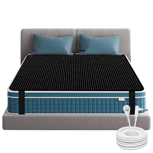 Grounding Mat for Bed Breathable PU Leather Grounded Pad for Sleep Pain Relief Conductive Earth Connected Mattress Pads54x78 Inch