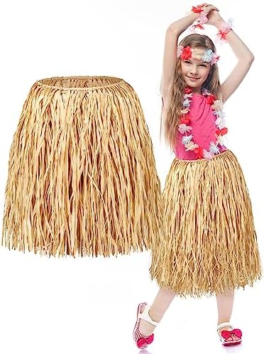 Liliful Mini Raffia Skirt Hula Skirt Hawaiian Grass for Halloween Luau Party