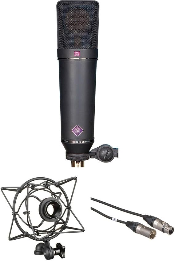 Neumann U 87 Ai mt Set Z Multipattern Large Dual Diaphragm Condenser Microphone in Matte Black Finish with Wood Case