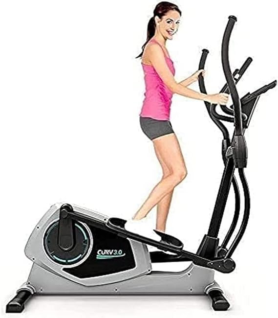 Bluefin Fitness CURV 3.0 Elliptical Cross Trainer | Home Gym | Exercise Step Machine | Air Walker | Long-Stride | LCD Digital Fitness Console | Bluetooth | Smartphone App | Black & Grey Silver