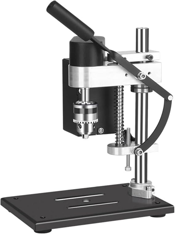 Mini Bench Drill Press Stand Kit with Vise, Extension Rod, Sanding Sawing Accessories, Variable Speed Portable Electric Benchtop Drilling Machine Precise Drill Workbench for Repair DIY Drilling Wood