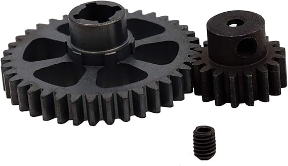 Metal Diff Main Gear 38T & Motor Pinion Gear 17T for RC 1/18 WLtoys A949 A959 A969 A979 K929 RC Car Buggy Upgrade Parts