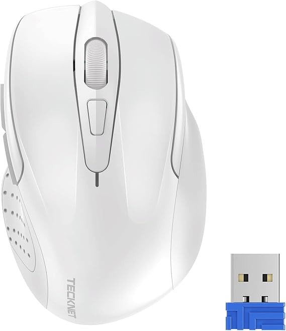 TECKNET Pro Wireless Mouse, 2600 DPI, 5 Adjustment Levels, 2.4G Ergonomic Optical Mice,