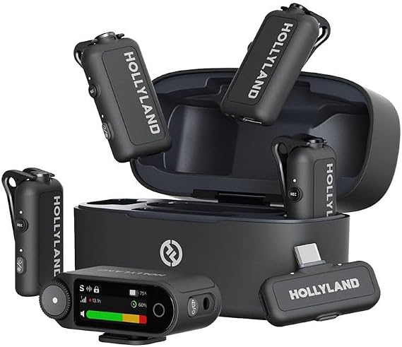 Hollyland Lark Max 2 Combo 4 Kişilik Versiyon Kablosuz Lav Sistemi Kamera RX ve USB-C RX ile