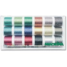 Madeira 8020 'supertwist' Embroidery Box with 18 Metallic Bobbins 200 M Each