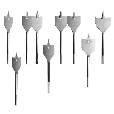 1 Count 50mm Hex Spade Drill Bit, High Carbon Steel, 2 Flutes, Wood