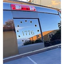 Xinghe for 04-18 Chevy Silverado GMC Sierra Chevrolet Colorado, 1776 Rear Middle Window American Flag Decals Stickers, Matte Black USA Flag Decal for Truck Back Window