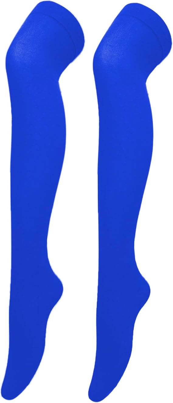 Women's Opaque Stretchy Nylon Over Knee Thigh High Stockings Costume Socks