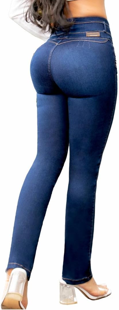 Colombianos Levanta Cola Butt Lifting Jeans for Women - Straight Blue