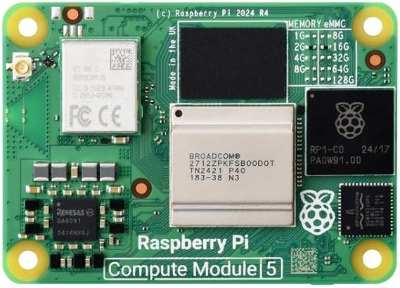 Raspberry Pi Computing Module Core Board Computing Module 5, Wireless / 16GB RAM / 64GB eMMC with Flash CM5116064