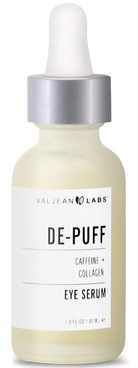 Valjean Labs DePuff Eye Serum | Caffeine + Collagen | Helps to Reduce Under Eye Puffiness and Combat Signs of Aging | Paraben Free (1 oz)