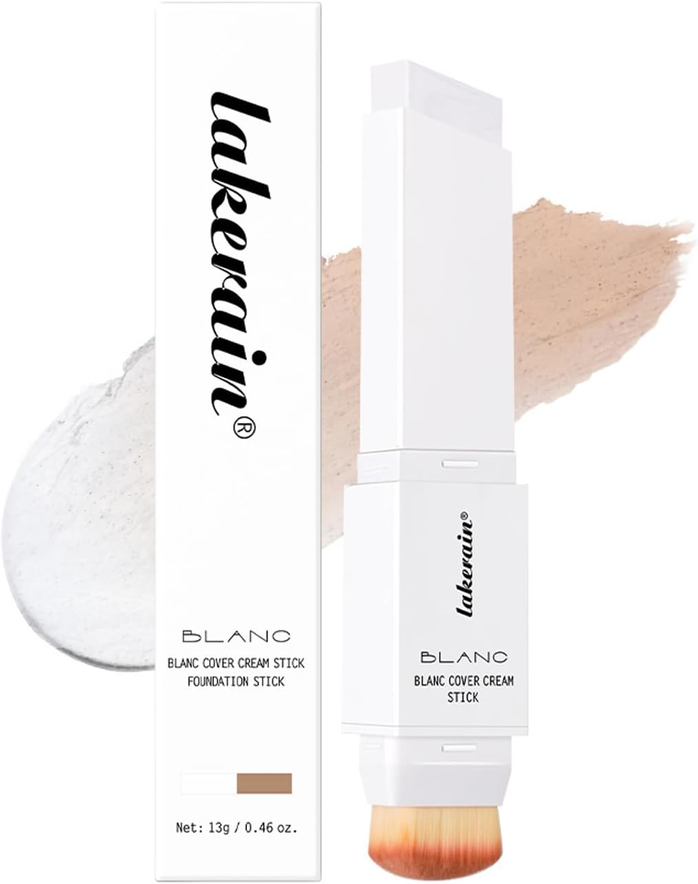 Color-Changing Cream Foundation Stick with Makeup Brush, 12Pcs Lip Liner #4 Medium