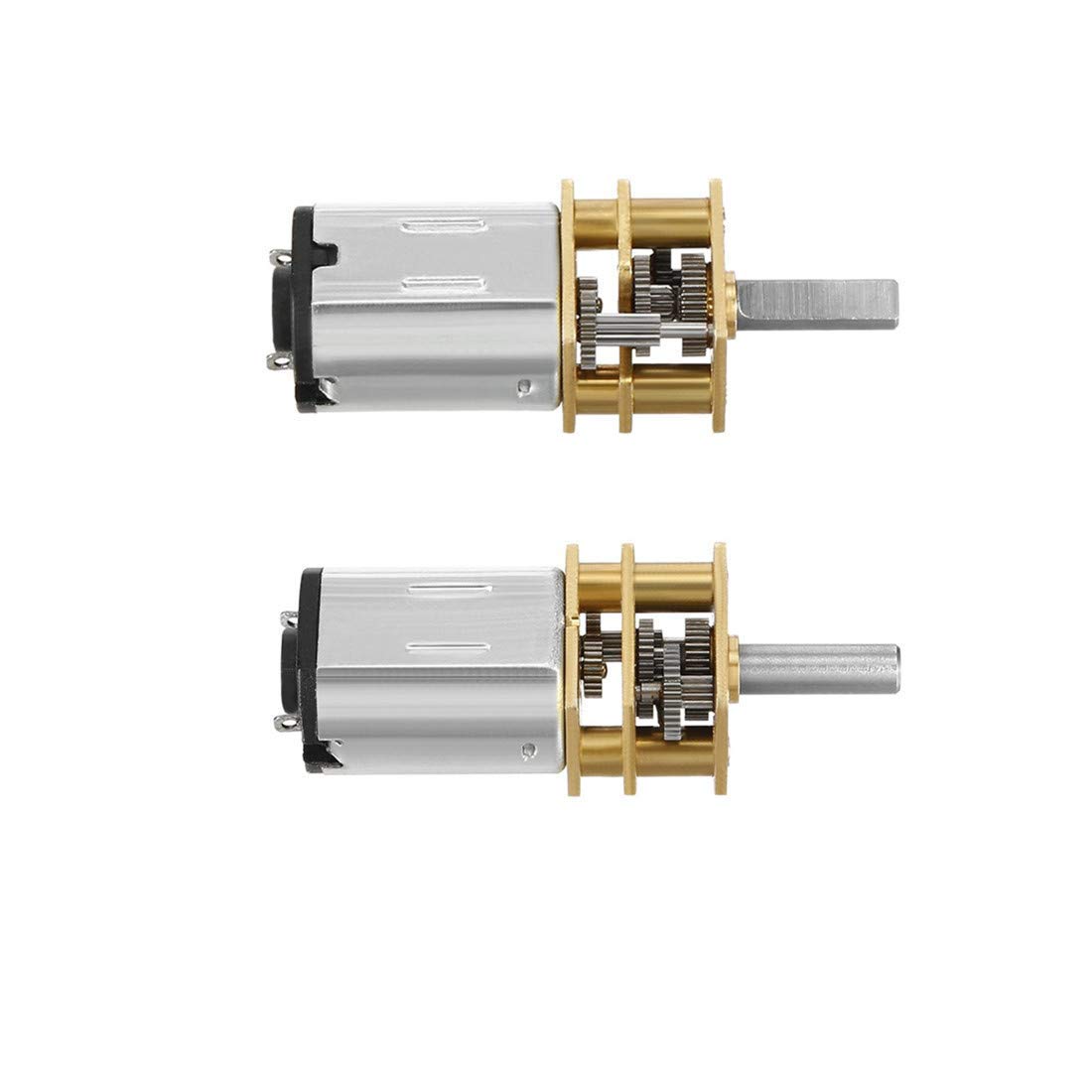 2Pcs Micro Speed Reduction Motor DC 3V 25RPM with Full Metal Gearbox 0.15A Electric Gear Box Motor with 2 Terminals
