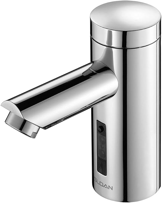 Sloan Optima EAF-250 Sensor Faucet, 0.35 GPM, Chrome Finish, Less Mixer | Battery Power Supply, Mixer Not Included, Polished Chrome Finish, 0.35 gpm, Multi-Laminar Spray, Infrared Sensor 3335155