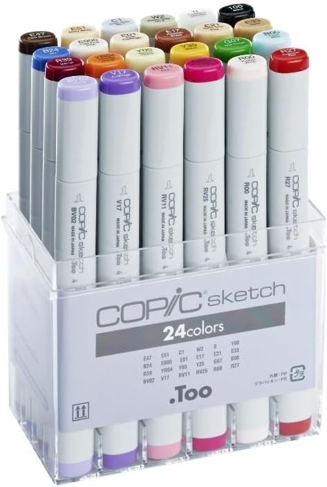 Copic Markers SB24 24-Piece Sketch Set, Basic