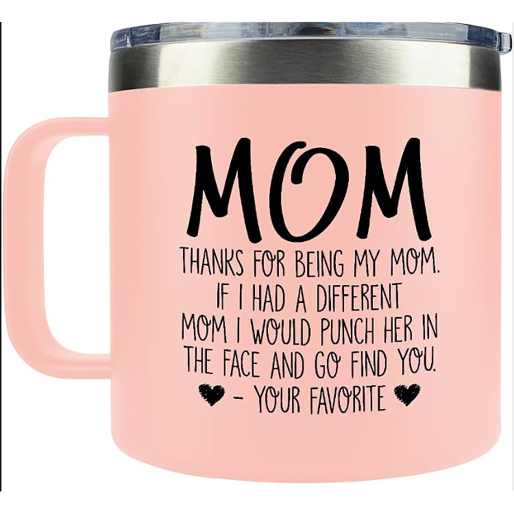 Gifts for Grandma from Granddaughter, Grandson, Mom Birthday Gifts - Mom Mug 14oz, Pink