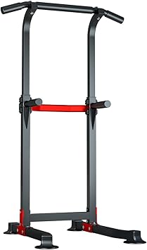 Multifunctional Power Tower Adjustable Heights Workout Dip Station for Adults and Kids Home Gym Strength Training Fitness Equipment Newer Version
