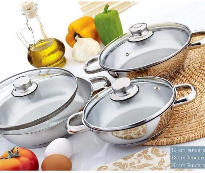 Gülsan 6 Parça Cam Kapaklı Omlet Seti