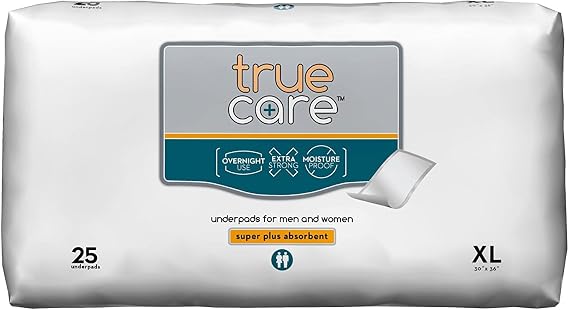 True Care Incontinence Bed Pads for Adults 30x36 - Super Absorbent Disposable Underpads Extra Large Chux Pads XL - 25 Pack, Green