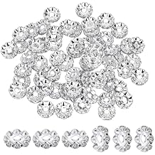 Giantree 100 Pcs 12mm Silver Rhinestone Spacer Beads for Jewelry Making, DIY Pens, Bracelets, Necklaces, Pens