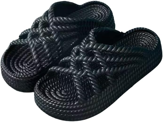Braided Sandals for Women Stylish Comfortable Non Slip Rope Sandals Summer Beach slippers for Women 2025
