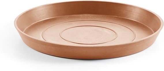 Ecopots Small Round Saucer - 11.4 in x 11.4 in x 1.2 in - Terracotta