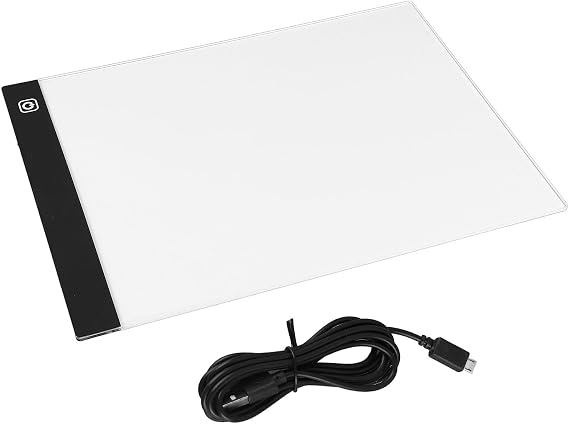 RIZGHWOY A4 Tracing Light Box, Plastic Light Pad with Stepless Dimming for Drawing Animation Sketching and Calligraphy