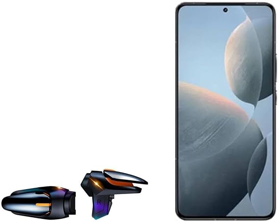BoxWave Gaming Gear Compatible with Poco F7 Ultra - Touchscreen QuickTrigger Auto, Trigger Buttons Autofire Gaming Mobile FPS - Jet Black