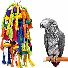 Rypet Large and Small Parrot Chewing Toys Parrot Cage Bite Toy Wooden Block Tearing Toys for Conures Cockatiels African Grey and Other Amazon Parrots