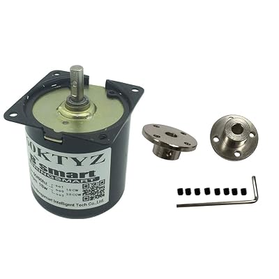 Bringsmart 60ktyz 60rpm Ac Motor Low Noise Gearbox Electric Motor with 7MM Flange Couplings Barbecue High Torque Low Speed 110V Synchronous AC Reduction Motor 110V 60rpm