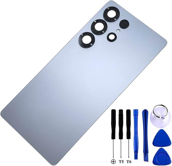 Galaxy S25 Ultra Back Cover Replacement SM-S938U Back Glass Door for Samsung Galaxy S25 Ultra 2025 6.9" Backplates Rear Housing Repair Part (Titanium Silver Blue)